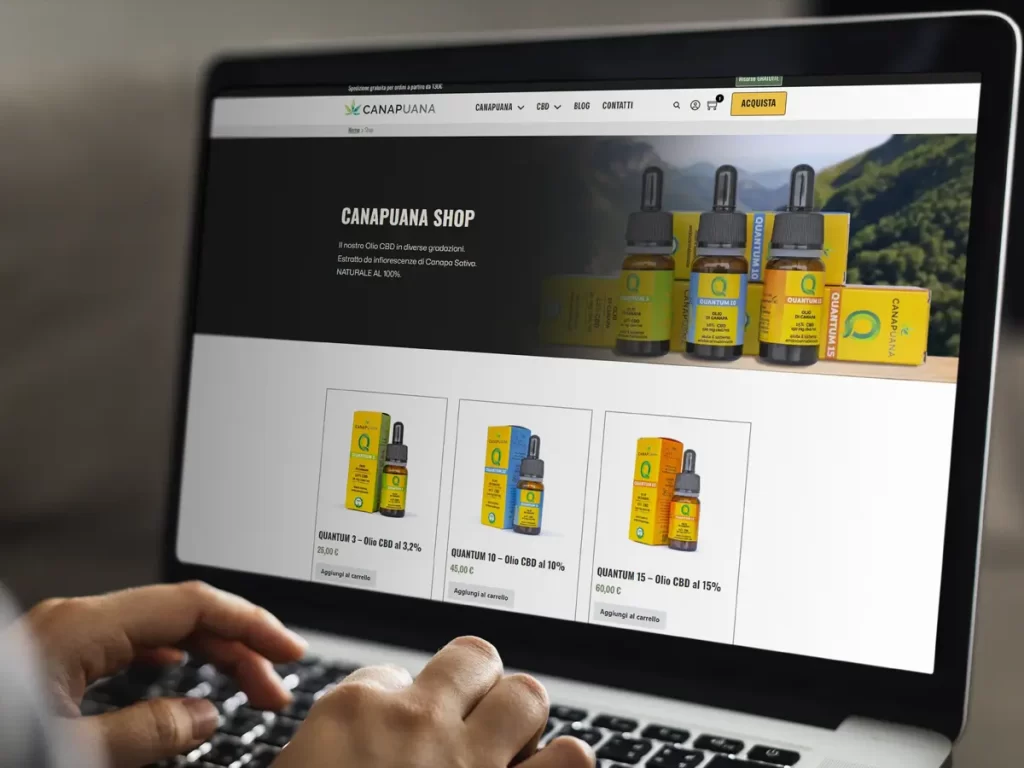 eCommerce - Sito Web per commercio olio CBD