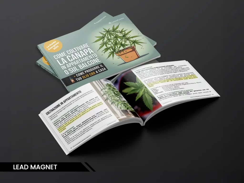 Lead Magnet - Sito Web per commercio olio CBD