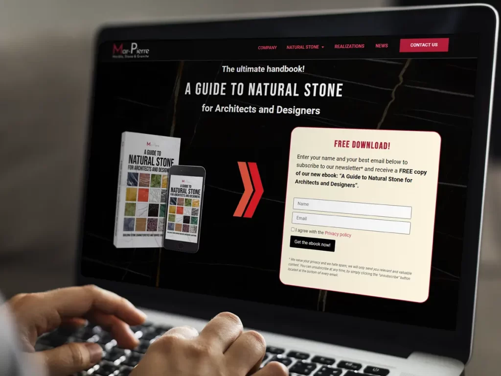 Lead generation - Sito web per impresa di commercio pietre naturali