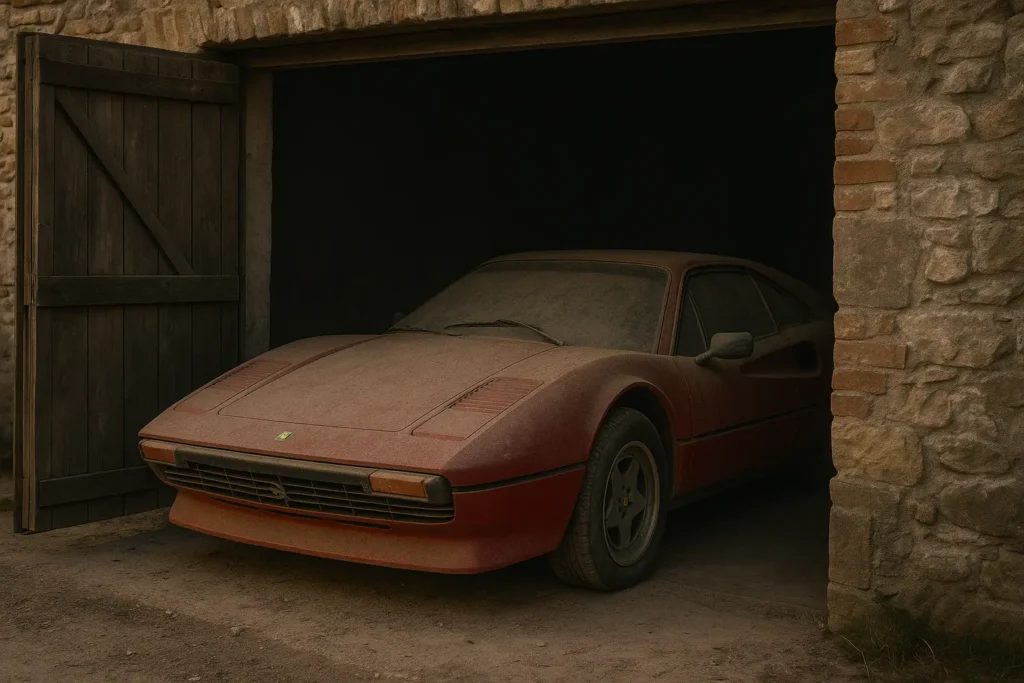 Ferrari in garage