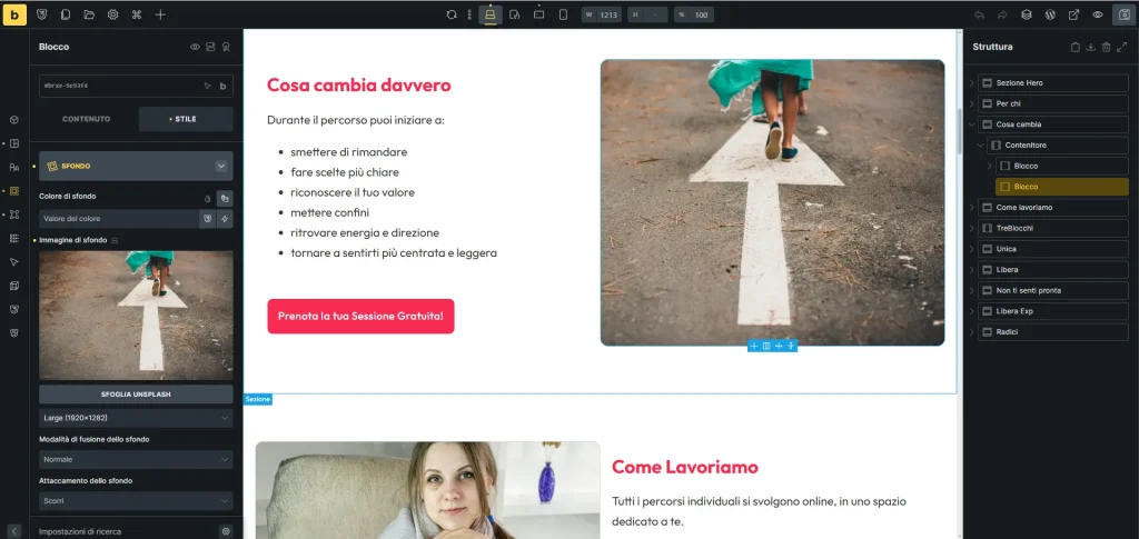 Immagine come Sfondo del Blocco